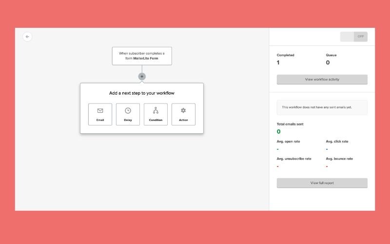 MailerLites automation workflow setup